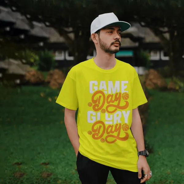Yellow_Cotton_Game_Day_Glory_Day_T-Shirts_For_Men_&_Women