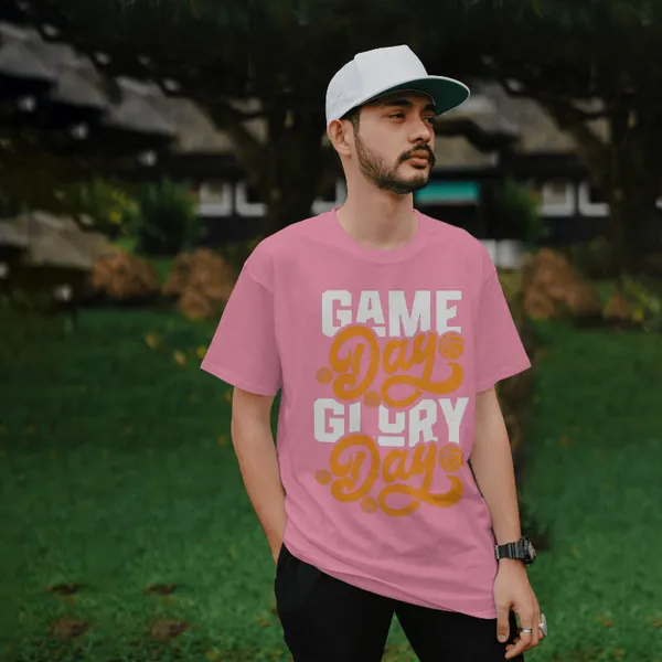 Light_Baby_Pink_Cotton_Game_Day_Glory_Day_T-Shirts_For_Men_&_Women