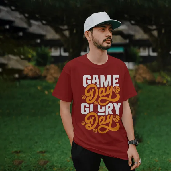 Maroon_Cotton_Game_Day_Glory_Day_T-Shirts_For_Men_&_Women