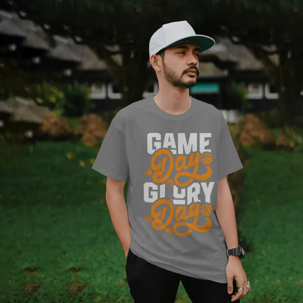 Grey_Cotton_Game_Day_Glory_Day_T-Shirts_For_Men_&_Women