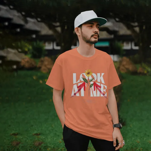 Coral_Cotton_Look_At_Me_T-Shirts_For_Men_&_Women