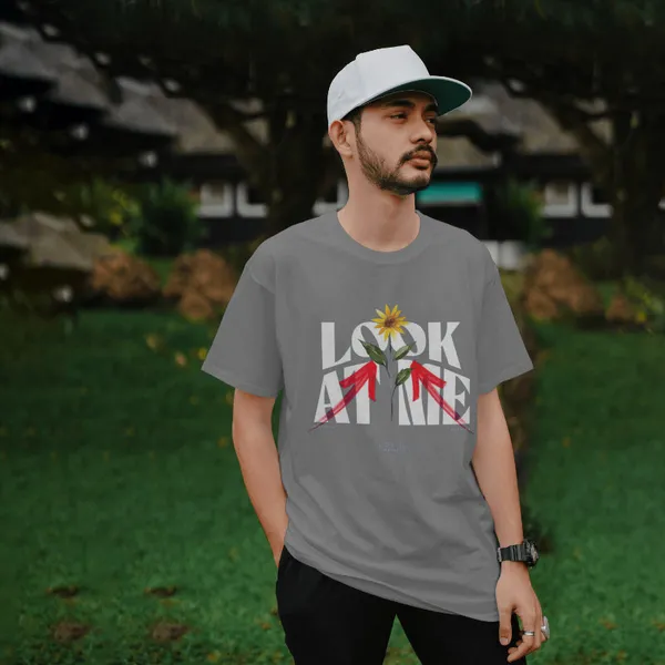 Grey_Cotton_Look_At_Me_T-Shirts_For_Men_&_Women