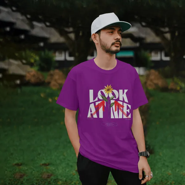 Purple_Cotton_Look_At_Me_T-Shirts_For_Men_&_Women