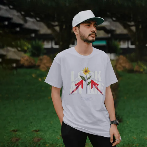 White_Cotton_Look_At_Me_T-Shirts_For_Men_&_Women