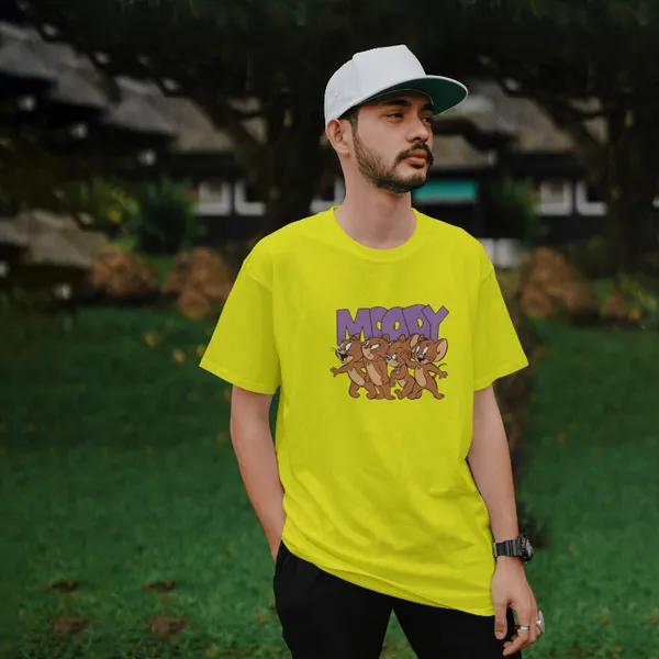 Yellow_Stylish_Cotton_T-Shirt_For_Men_&_Women