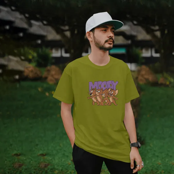 Olive_Green_Stylish_Cotton_T-Shirt_For_Men_&_Women
