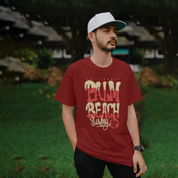 Burgundy_Stylish_Cotton_T-Shirt_For_Men_&_Women