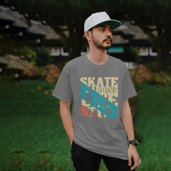 Grey_Stylish_Cotton_T-Shirt_For_Men_&_Women