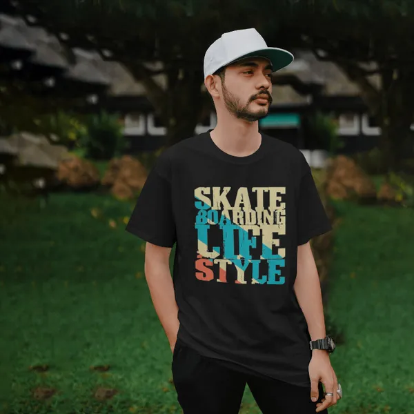 Black_Stylish_Cotton_T-Shirt_For_Men_&_Women
