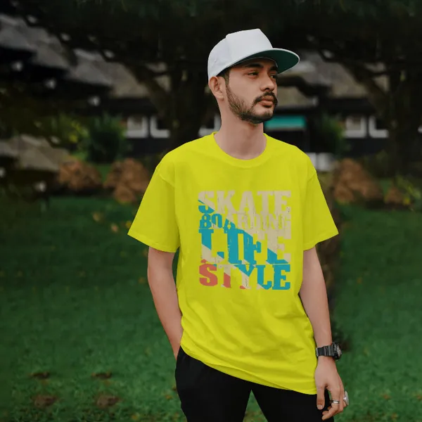 Yellow_Stylish_Cotton_T-Shirt_For_Men_&_Women