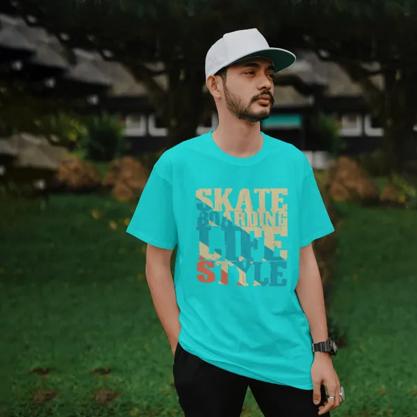 Aqua_Stylish_Cotton_T-Shirt_For_Men_&_Women