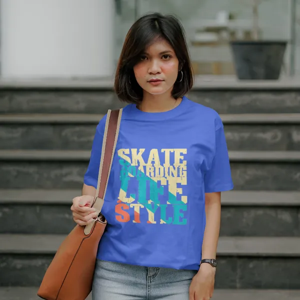 Blue_Stylish_Cotton_T-Shirt_For_Men_&_Women