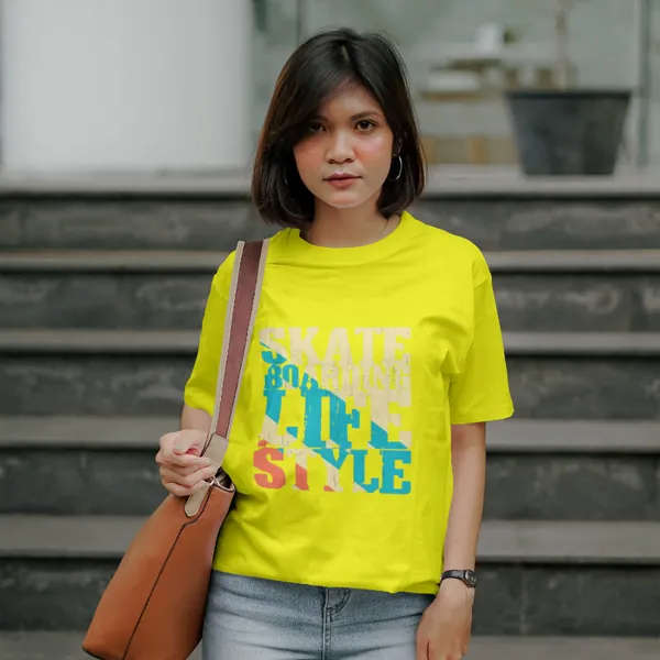 Yellow_Stylish_Cotton_T-Shirt_For_Men_&_Women