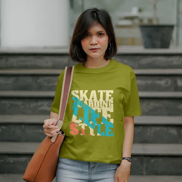 Olive_Green_Stylish_Cotton_T-Shirt_For_Men_&_Women