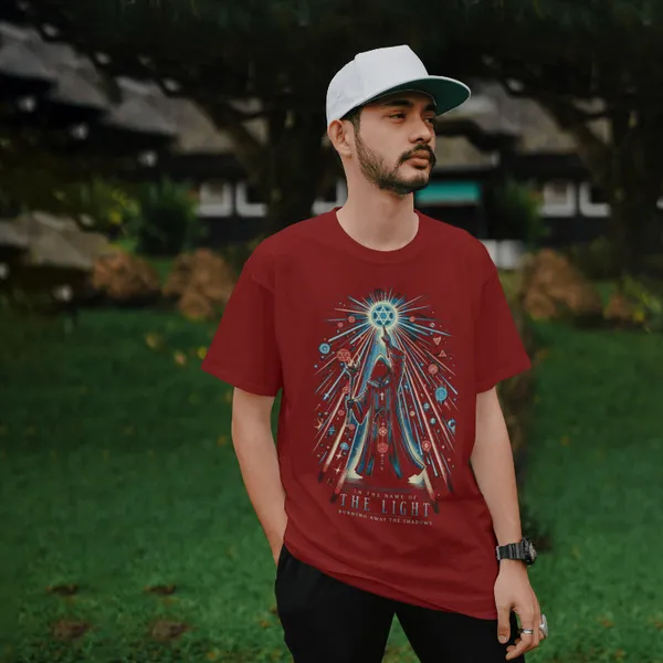 Maroon_Cotton_The_Light_T-Shirts_For_Men_&_Women