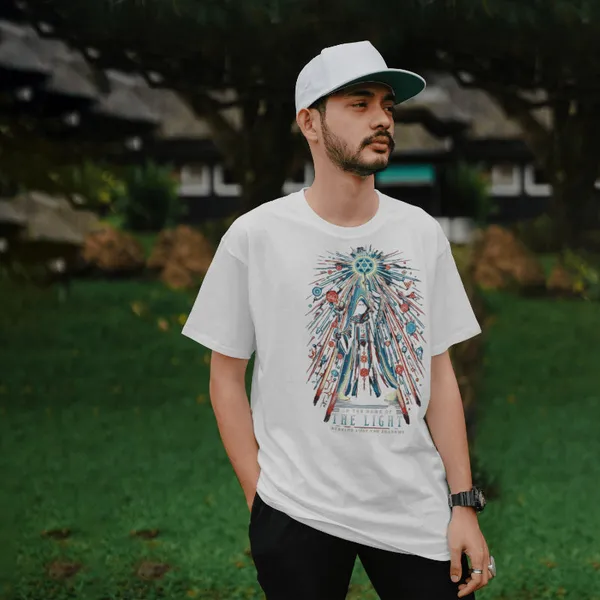 White_Cotton_The_Light_T-Shirts_For_Men_&_Women