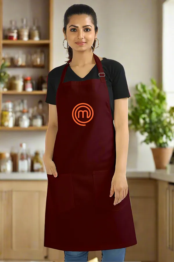 Maroon_Stylish_Cotton_Apron_For_Men_&_Women