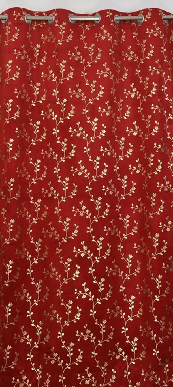 Galaxy_Drape_Foil_Govinda_Printed_Velvet_Fabric_Curtains,_Pack_of_2,_Maroon