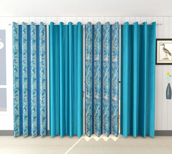 Galaxy_Home_Decor_Printed_Curtains,Pack_of_4,Aqua