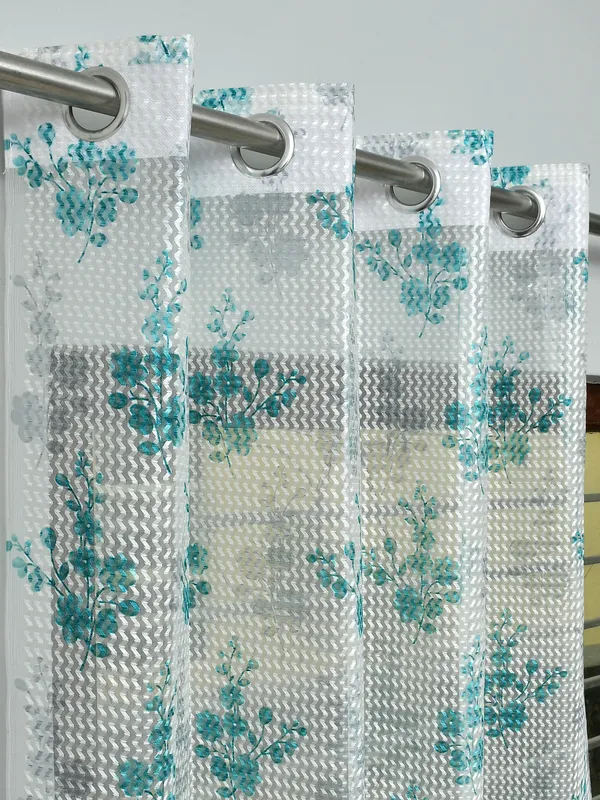 Galaxy_Home_Decor_Transparent_Net_Curtains,Pack_of_3,Aqua
