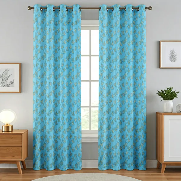 Galaxy_Home_Decor_Floral_Printed_Curtains,Pack_of_2,Aqua