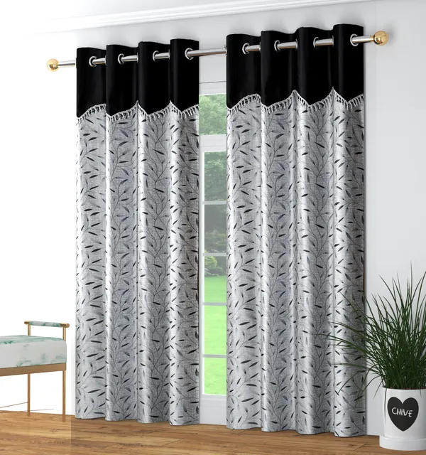 Galaxy_Home_Decor_Printed_Curtains,Pack_of_2,Black