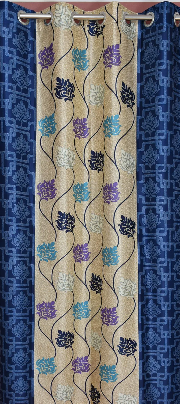 Galaxy_Home_Decor_Floral_Printed_Curtains,Pack_of_3,Blue