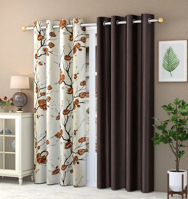 Galaxy_Home_Decor_Printed_Curtains,Pack_of_2,Brown
