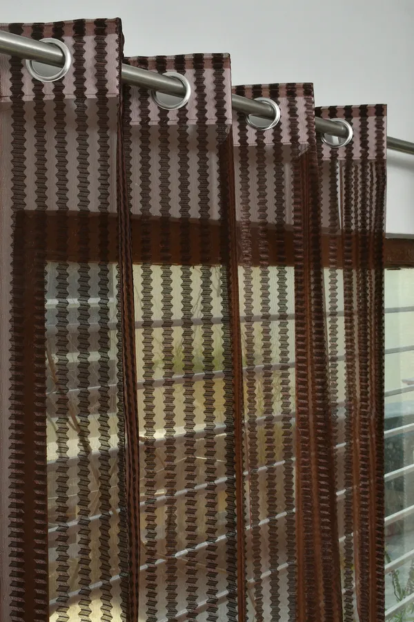 Galaxy_Home_Decor_Transparent_Net_Curtains,Pack_of_4,Brown