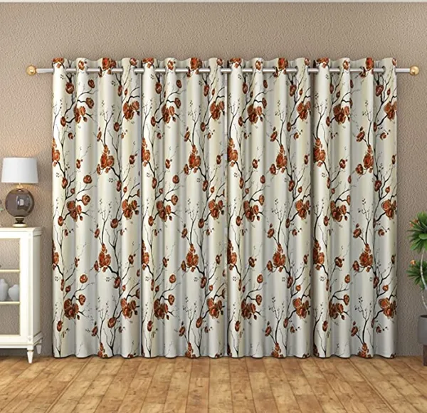 Galaxy_Home_Decor_Printed_Curtains,Pack_of_4,Brown
