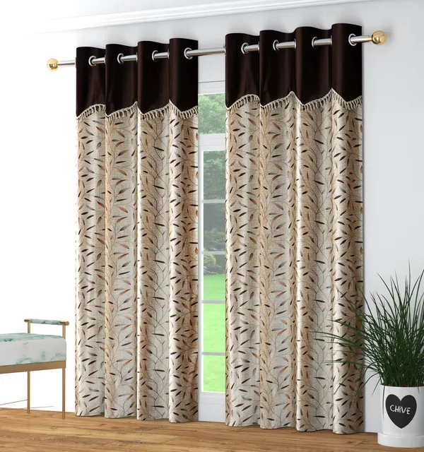 Galaxy_Home_Decor_Printed_Curtains,Pack_of_2,Brown
