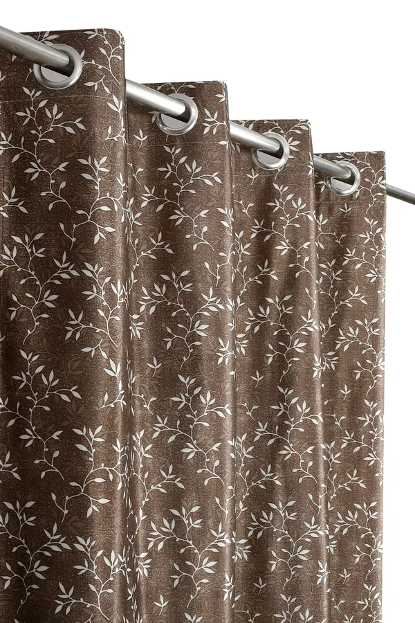 Galaxy_Home_Decor_Floral_Printed_Curtains,Pack_of_2,Brown