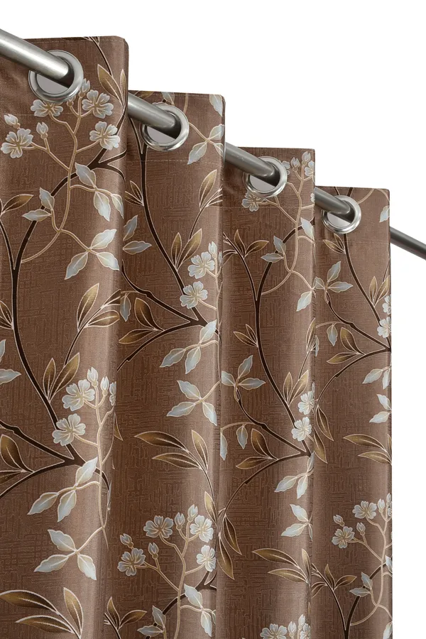 Galaxy_Home_Decor_Floral_Printed_Curtains,Pack_of_2,Brown