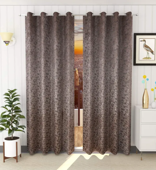 Galaxy_Home_Decor_Printed_Curtains,Pack_of_2,Brown