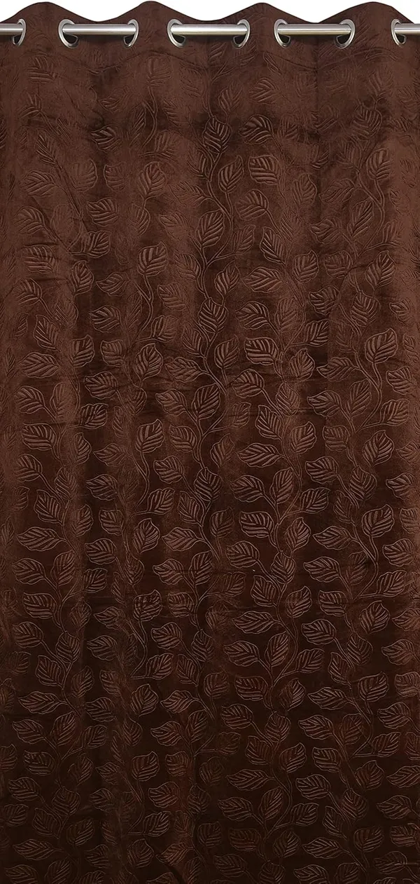 Galaxy_Home_Decor_Velvet_Curtains,_Pack_of_3,Brown&Cream
