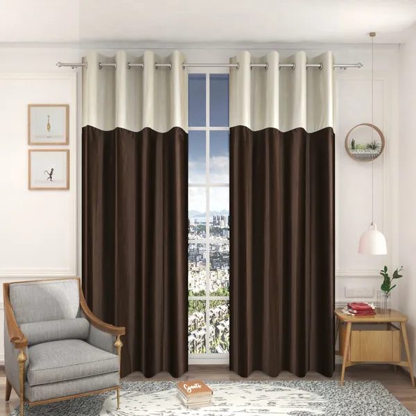 Galaxy_Home_Decor_Solid_Curtains,Pack_of_2,Coffee