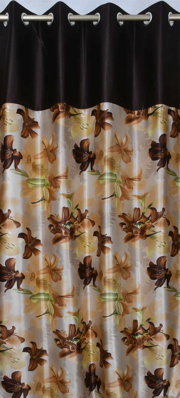 Galaxy_Home_Decor_Floral_Printed_Curtains,Pack_of_2,Coffee