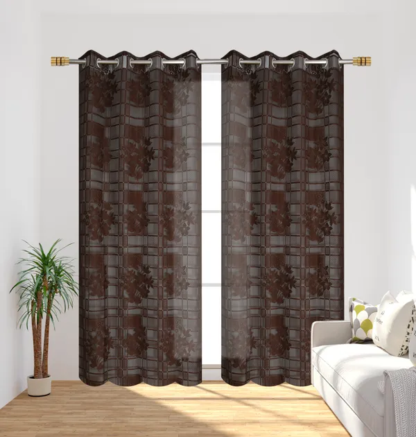Galaxy_Home_Decor_Transparent_Flower_Net_Design_Sheer_Curtains,_Pack_of_2,_DarkBrown