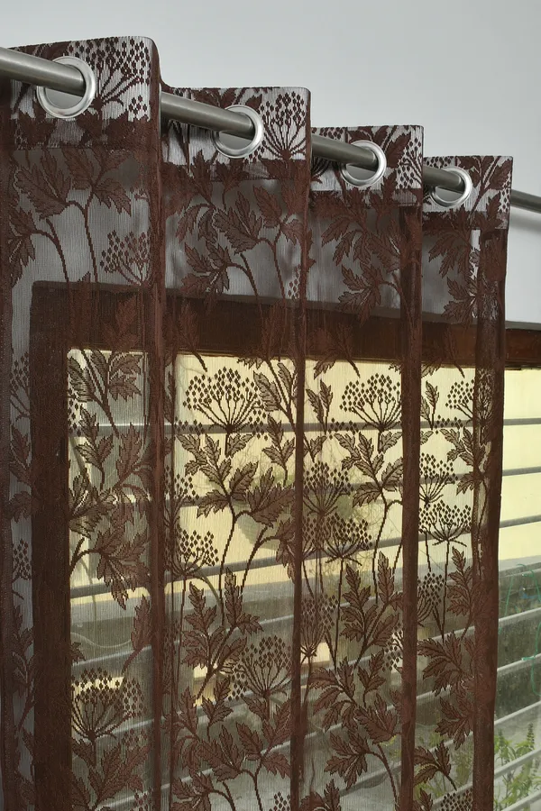 Galaxy_Home_Decor_Transparent_Flower_Net_Design_Sheer_Curtains,_Pack_of_2,DarkBrown