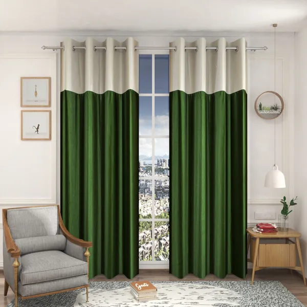 Galaxy_Home_Decor_Solid_Curtains,Pack_of_2,DarkGreen