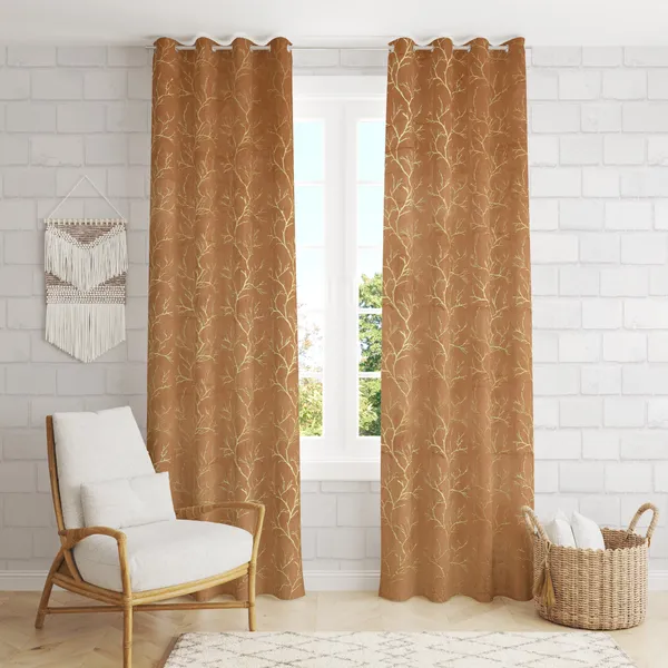 Galaxy_Home_Decor_Printed_Curtains,Pack_of_2,Gold