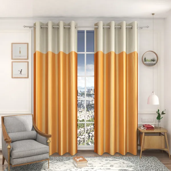 Galaxy_Home_Decor_Solid_Curtains,Pack_of_2,Gold