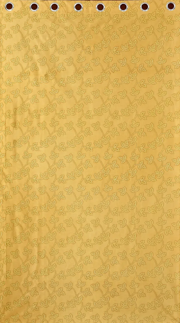Galaxy_Home_Decor_Floral_Printed_Curtains,Pack_of_2,Gold