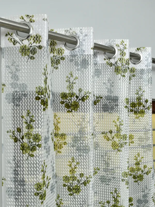 Galaxy_Home_Decor_Transparent_Net_Curtains,Pack_of_3,Green