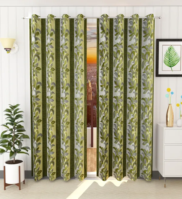 Galaxy_Home_Decor_Indica_Printed_Semi-Transparent_Curtains,_Pack_of_2,_Green