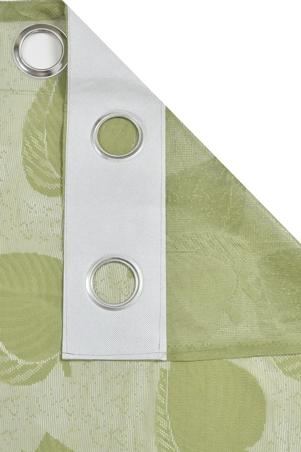 Galaxy_Home_Decor_Transparent_Leaf_Net_Design_Sheer_Curtains,Pack_of_2,Green