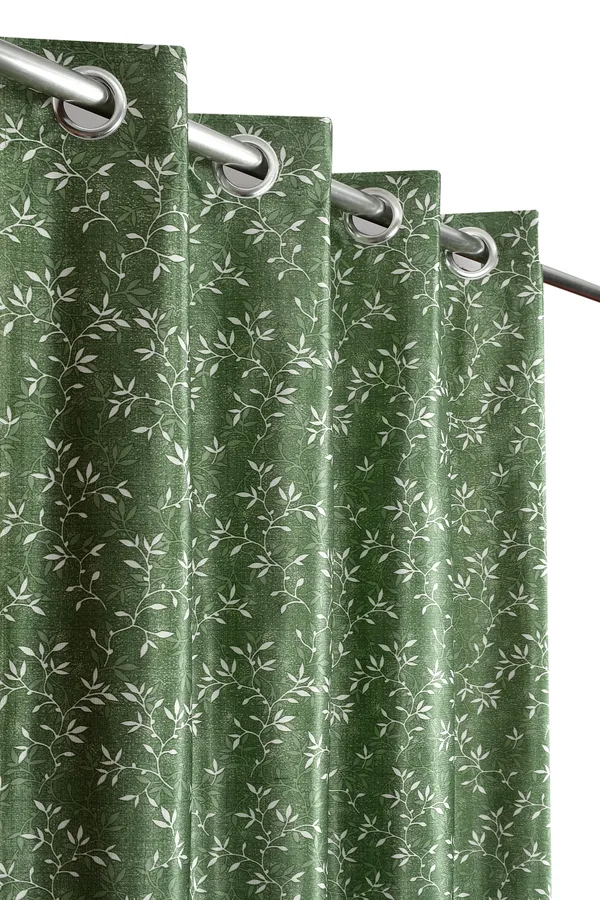 Galaxy_Home_Decor_Floral_Printed_Curtains,Pack_of_2,Green