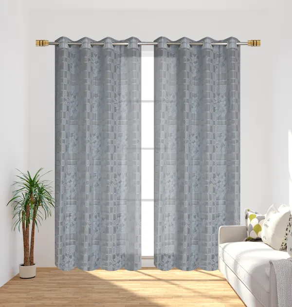 Galaxy_Home_Decor_Transparent_Flower_Net_Design_Sheer_Curtains,_Pack_of_2,_Grey
