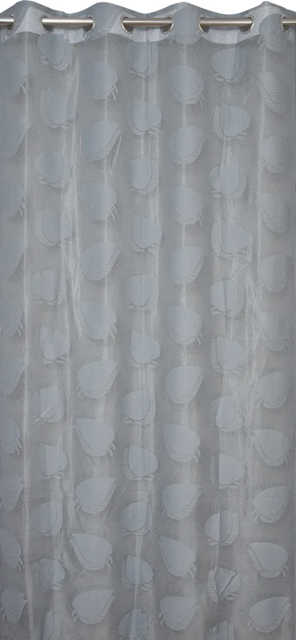 Galaxy_Home_Decor_Transparent_Leaf_Net_Design_Sheer_Curtains,Pack_of_2,Grey