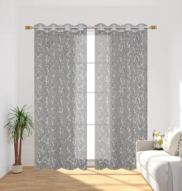 Galaxy_Home_Decor_Transparent_Leaves_Net_Design_Sheer_Curtains,_Pack_of_2,_Grey
